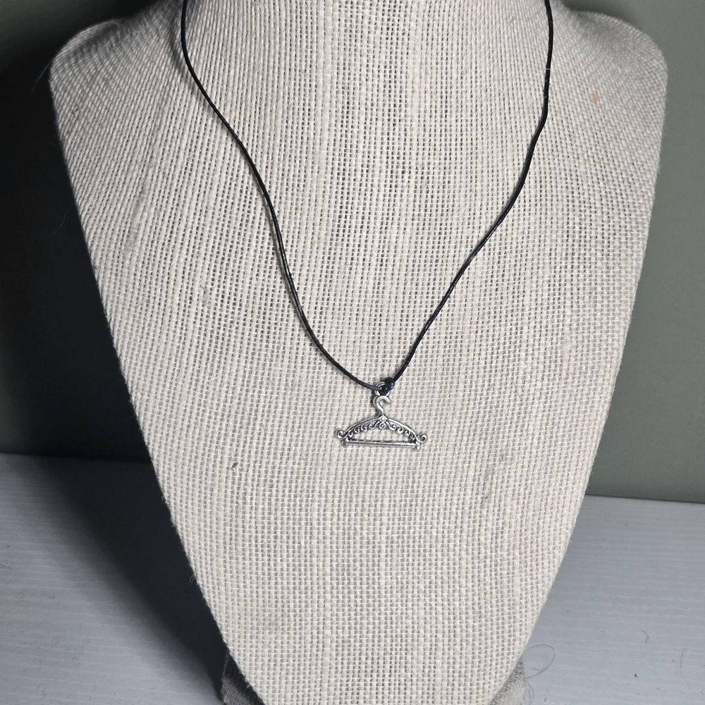 Black Necklace with Silver Hanger Pendant - Perfect For Your Fave Posher!